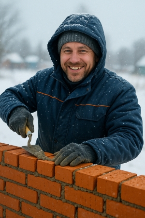 Кладка кирпича зимой